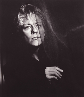 Black and White photograph of author Patricia Cornwall